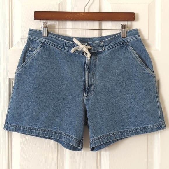 OP 90's Vintage Classic Medium Wash High Waisted Relaxed Fit Jean Shorts 11/12 - Picture 1 of 12